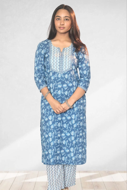 Neer Indigo Straight Kurta