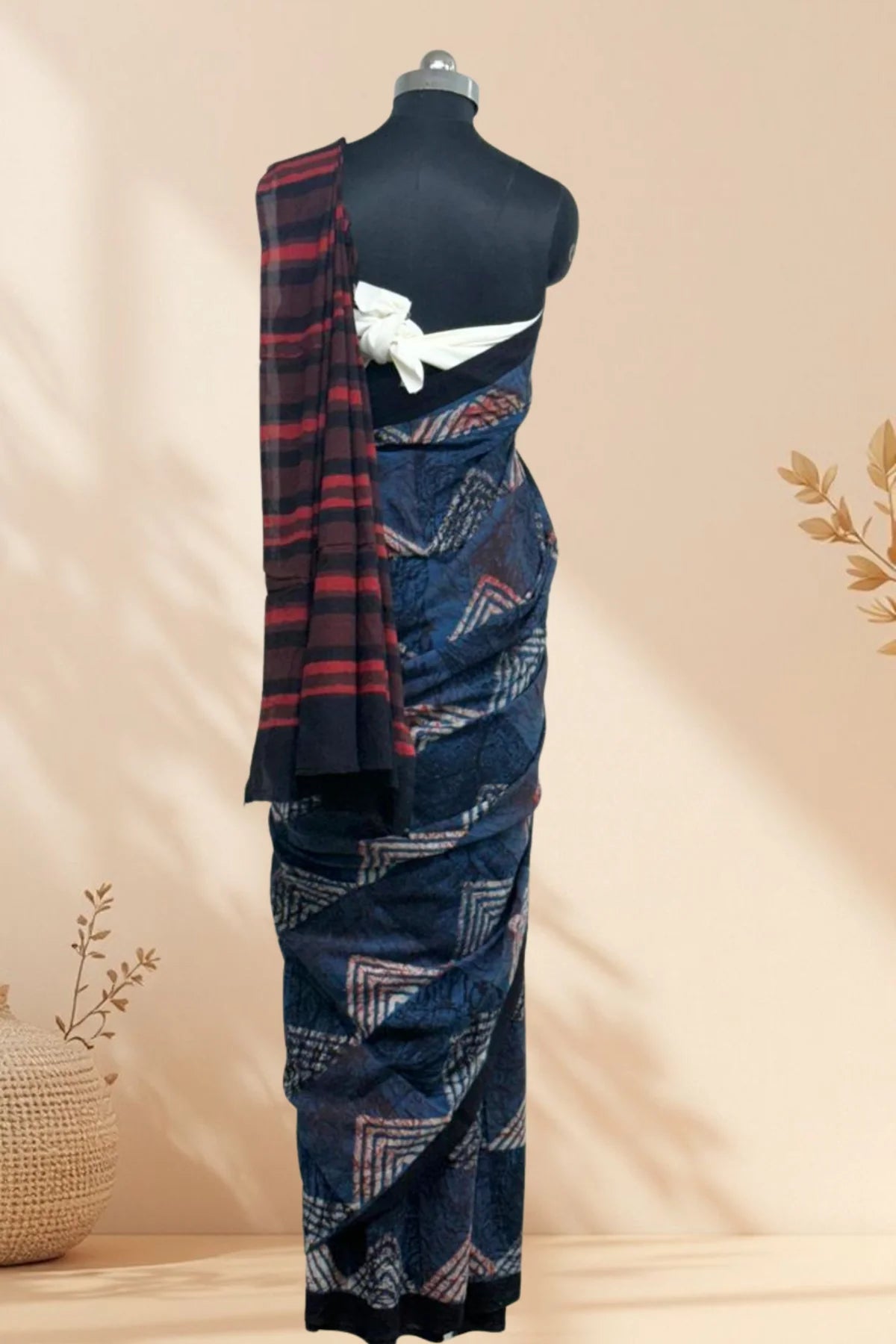 Indigo Geometric Saree