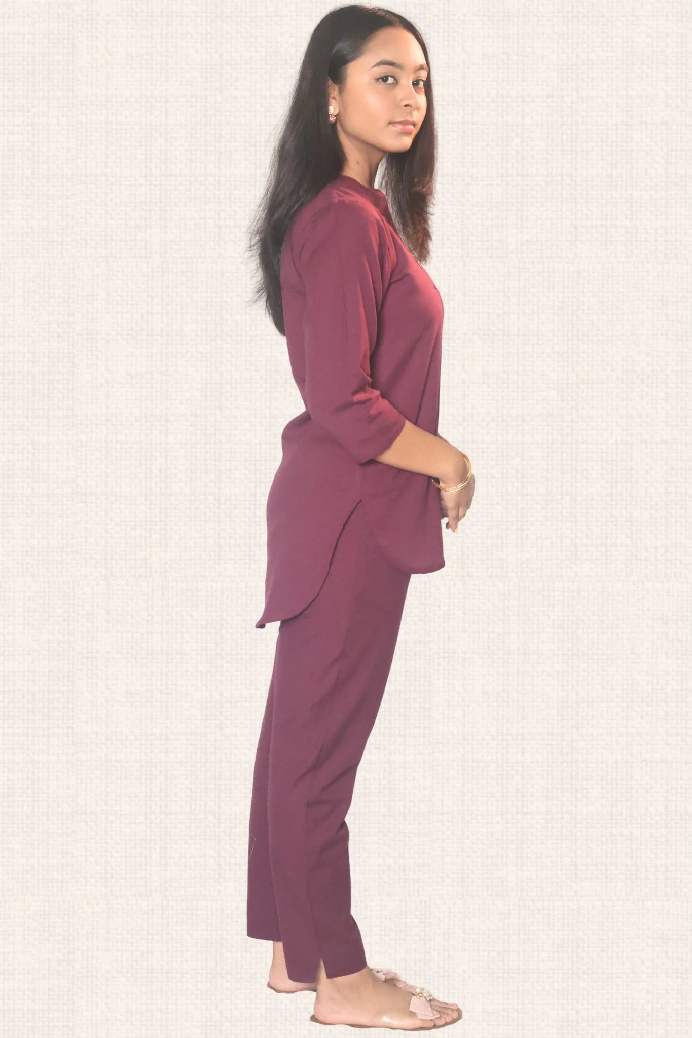 Gulmohar Wine Co-ord Set (Top)