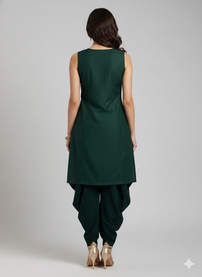 Georgette Short Kurti With Dhoti Set – Embellished Ethnic Wear